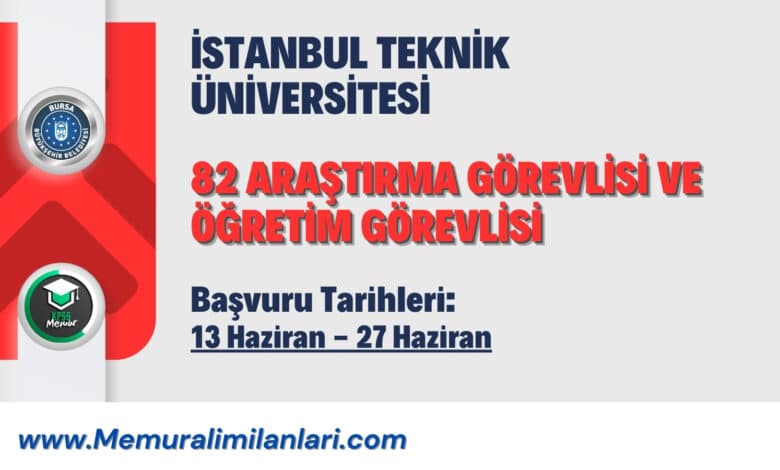 İSTANBUL TEKNİK ÜNİVERSİTESİ 82 ARAŞTIRMA GÖREVLİSİ