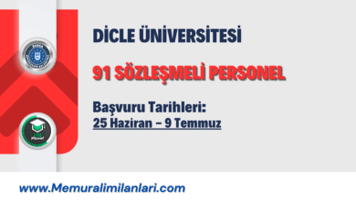DİCLE ÜNİVERSİTESİ 91 SÖZLEŞMELİ PERSONEL
