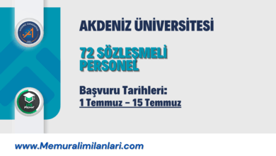 AKDENİZ ÜNİVERSİTESİ 72 SÖZLEŞMELİ